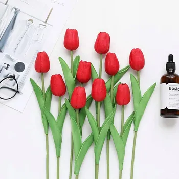 umělá květina Umělé tulipány 10 Ks kytice umělé květy na dekorace dekorativní rostliny