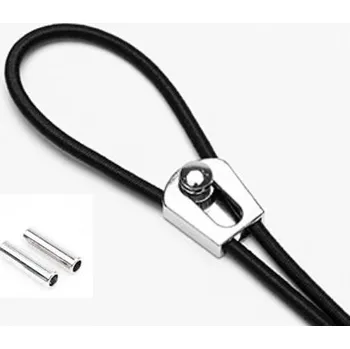 Tkaničky do bot Kulaté elastické tkaničky do bot se sponou, jeden pár - Černé, 100 cm