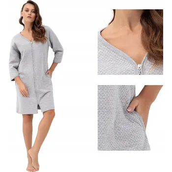 Dámské oblečení Luna dámský župan ke kolenům bez kapuce, velikost XL