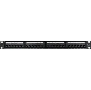 Patch panel Patch panel do skříně Mega-M RACK 19" CAT6 24 porty UTP černý