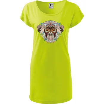 Dámské tričko DOBRÝ TRIKO Dámské tričko/šaty Hlava opice Velikost: 2XL, Barva: Limetková