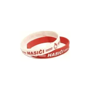 Náramek Náramek na ruku s logem HASIČI - Červený podklad s bílým nápisem
