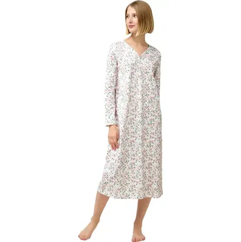 Dámská noční košile Dámská bavlněná noční košile s květinovým vzorem a výstřihem do V Vamp 23254 green frosty velikost S
