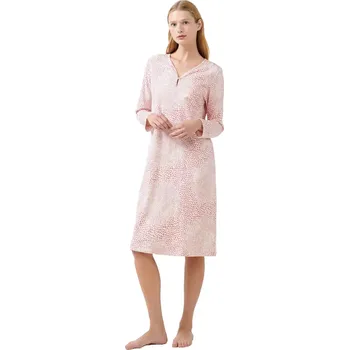 Dámská móda Růžová noční košile Vamp s leopardím potiskem 21394 velikost S