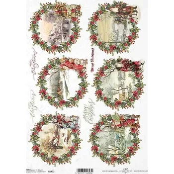 Umělecký papír Rýžový papír A4 - Vánoce (R1472)