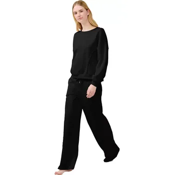 Dámské pyžamo Dámská elegantní tepláková souprava Vamp 23140 černá velikost XL