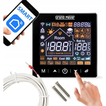 Termostat Programovatelný termostat Grand Meyer SN-20 s Wi-Fi (černý)