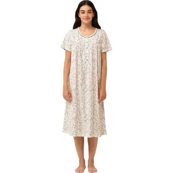 Dámská noční košile Bavlněná kojící a těhotenská noční košile s volánky Vamp 22241 green oil velikost L