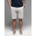 Pánské SLIM FIT krátké šortky ze strukturovaného úpletu - V2 OM-SRCS-0166 Barva: Světle Šedá, Velikost: S
