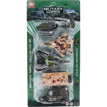 Vojenská sada dopravní prostředky 5ks plast 11-16cm na kartě