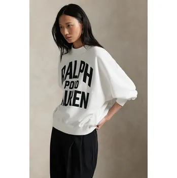 Dámská mikina Mikina Polo Ralph Lauren dámská, bílá barva, s potiskem, 211978147 00X, vel. XS