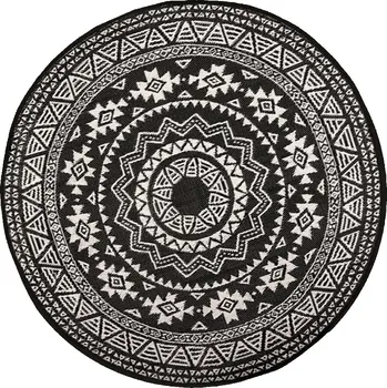 Koberec Kulatý koberec rohožka BOHO geometrický na balkon terasu venkovní 170cm