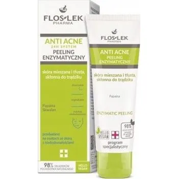 Pleťový peeling Floslek Anti Acne 24h System enzymatický peeling 50 ml
