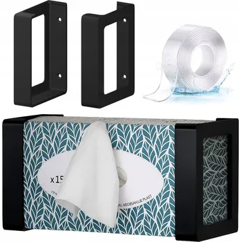 Zásobník na papírové ručníky Držák / Podavač na papírové kapesníky v krabičce ČERNÝ