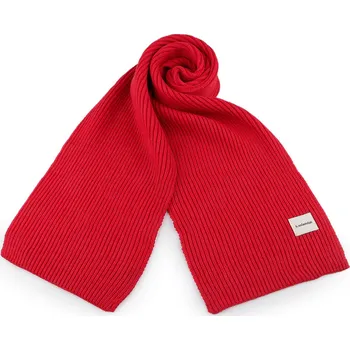 Zimní šála pletená unisex 25x160 cm červená 1 ks