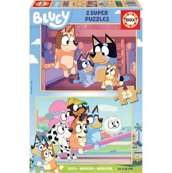 Puzzle EDUCA Dřevěné puzzle Bluey 2 × 25 dílků