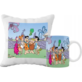 SADA HRNEK A POLŠTÁŘ FLINSTONEOVI KRESLENÝ FILM NÁPAD NA DÁREK SKVĚLÉ VZORY