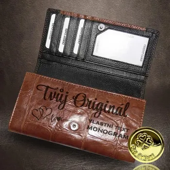 Peněženka Pro maminku dokonalá. Vlastní text, poctivá práce, stylová kombinace barev Vyberte variantu: + MONOGRAM | zdarma | + Akce - zlatá mince Pro štěstí ZDARMA