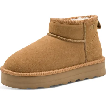 Dámské polobotky Dámské zimní kožené kotníkové boty MARCO TOZZI 2-26481/45 hnědé s vyšší podešví hnědá 37