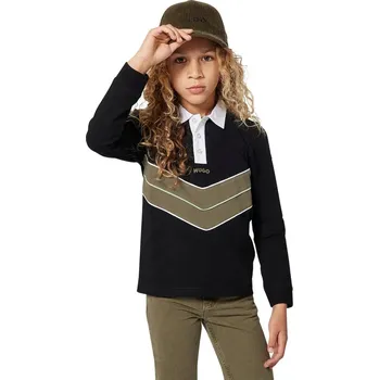 Dívčí tričko Dětské tričko s dlouhým rukávem HUGO G00445.162.174 černá 99X, vel. 162