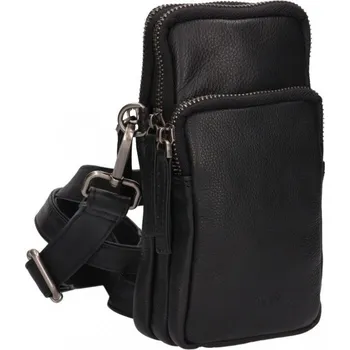 Opasek LAGEN Kožená kapsa přes rameno BLC-223/2286 černá