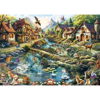 Puzzle Puzzle Vesnice na okraji lesa 1000 dílků SCHMIDT