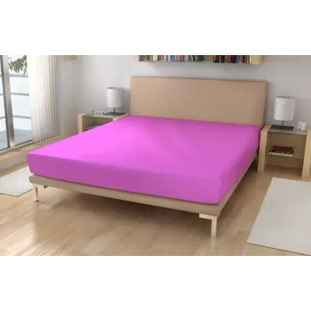 Prostěradlo Polášek Froté prostěradlo Sytě růžová Bavlna, Polyamid, 220g/m, 140/200 cm