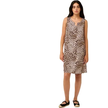 Dámské šaty Letní šaty Vamp z popelínu bez rukávů 22433 brown coffee velikost L