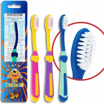 Zubní kartáček WELLBEE Kartáček pro děti KIDS (3+) Soft - mix