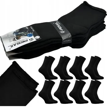 Pánské ponožky 8 x PONOŽKY ČERNÉ TERMO BEZTLAKOVÉ PESAIL 40-44