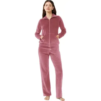 Dámská móda Dámská sametová tepláková souprava Vamp na zip 21142 velikost L