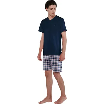 Pánské pyžamo Bavlněné pánské pyžamo s krátkými rukávy 20620 velikost M