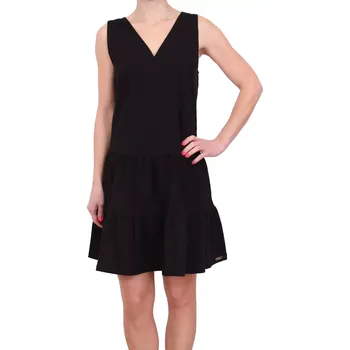 Dámská móda Pohodlné jednobarevné dámské šaty Vamp 16173 černé velikost S