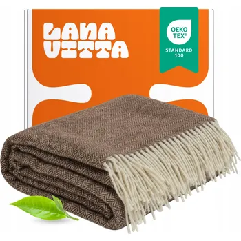 deka Vlněná deka "Legenda" 100% Mongolská vlna, Pléd hnědý 150x200 cm