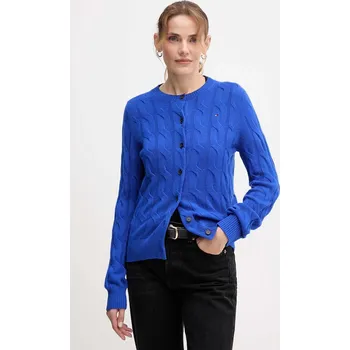 Dámský svetr Vlněný kardigan Tommy Hilfiger WW0WW47463 modrá 57X, vel. XS