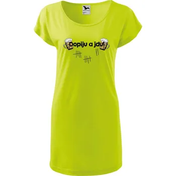 Dámské oblečení DOBRÝ TRIKO Dámské tričko/šaty Dopiju a jdu Velikost: 2XL, Barva: Limetková