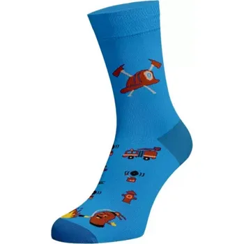 Pánské ponožky Ponožky - Veselé modré ponožky Hasiči - 39-41