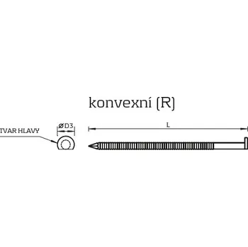 Hřebík KMR-BEA KONVEXNÍ Hřebíky D34 papírová páska - úhel 34 st. pro hřebíkovačku 3533 Varianta: D34 2,9x50 konvex H BK