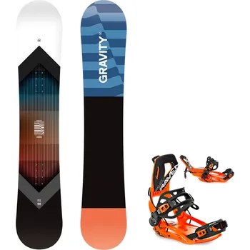 Snowboard Gravity snowboards Snowboard komplet Gravity Adventure 25/26 + vázání RAVEN Fastec FT360 Orange Velikost: 154 cm, Velikost vázání: M