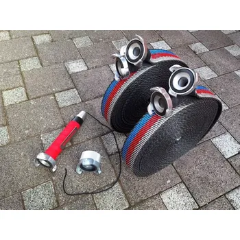 Příslušenství pro hasicí přístroj Sada - hadice černé 20m, Rott TWIST spojky, proudnice - žlutobílá