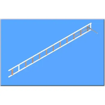 Železářství Žebřík hákový pro požární sport - s oválnými štěříny,vyvařenými pouzdry a titanovým hákem přes 3 pří