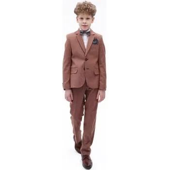 Chlapecký oblek tmavě bežový Braz 92-116