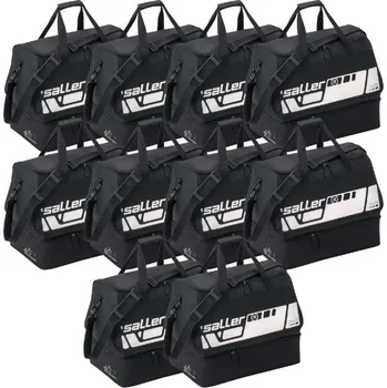 Sportovní taška Saller SQUAD50 10 x Taška s dvojitým dnem BARVA: 360 černá-bílá Praktické řešení pro vaše sportovní potřeby