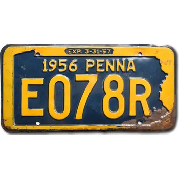 Plechová cedule Americká SPZ Pennsylvania 1956 Penna E078R