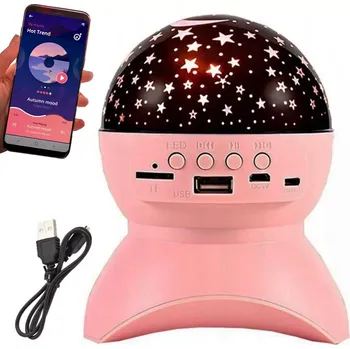 Světelný efekt Verk LED projektor hvězdné oblohy s Bluetooth reproduktorem