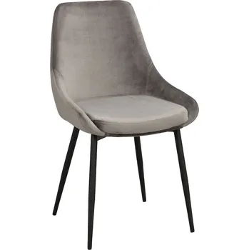 Jídelní židle Rowico Čalouněné jídelní židle, černé kovové nohy, Sierra Barva: Šedá