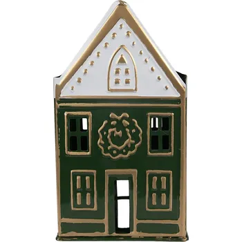 Svícen Clayre & Eef - Dekorativní kovový domeček na čajovou svíčku 6Y5921