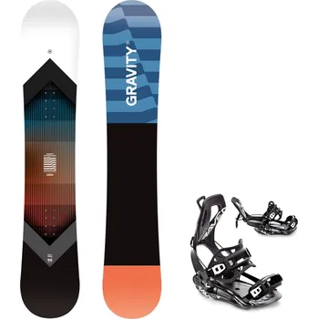 Snowboard Gravity snowboards Snowboard komplet Gravity Adventure 25/26 + vázání RAVEN Fastec FT360 Black Velikost: 156 cm, Velikost vázání: XL