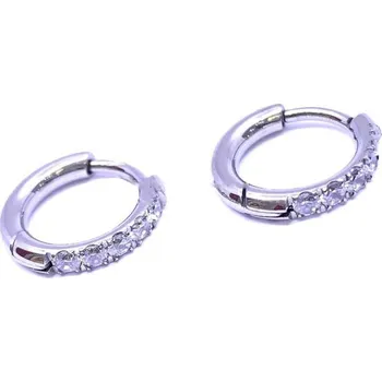 Náušnice Náušnice z chirurgické oceli kroužky s kameny