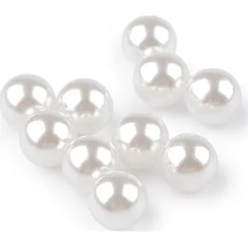 Dekorační kuličky / perly bez dírek k nalepení Ø8; 10 mm, barva 26 (Ø8 mm) bílá